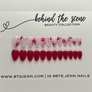 Hand painted almond shaped press on nails